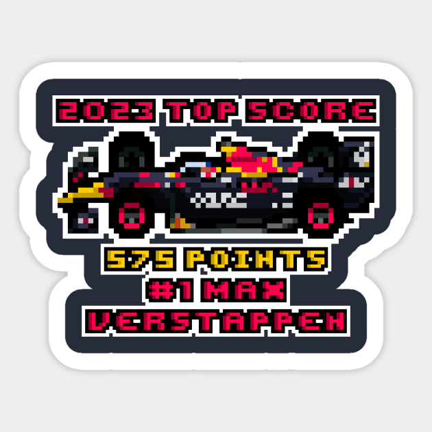 Max Verstappen '23 Champ Old School Sticker by SteamboatJoe